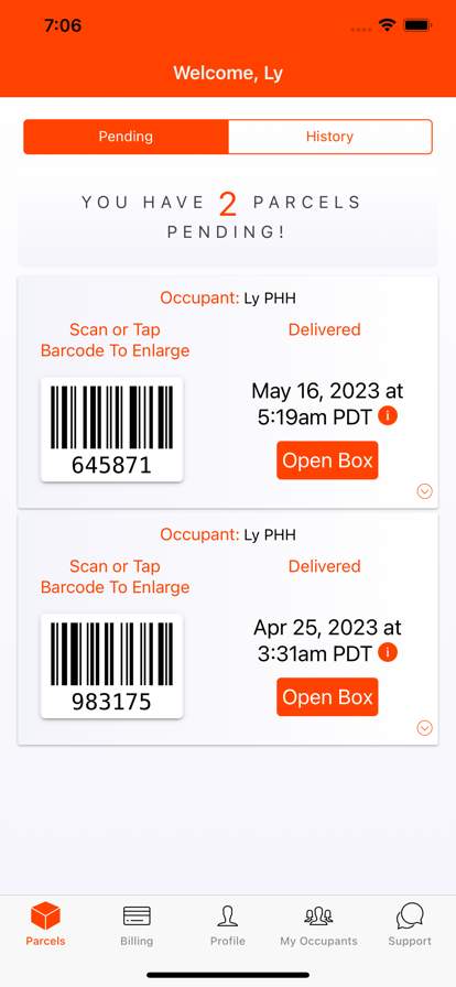 Parcel Pending Mobile screenshot