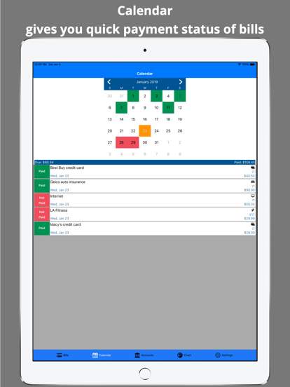 bills-organizer-reminder screenshot