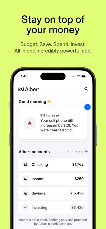 albert-budgeting-and-banking screenshot