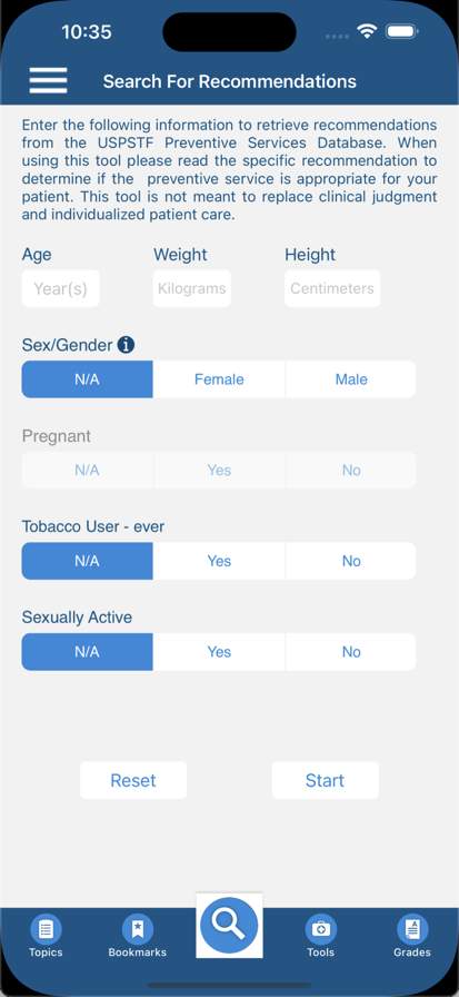 USPSTF Prevention TaskForce screenshot