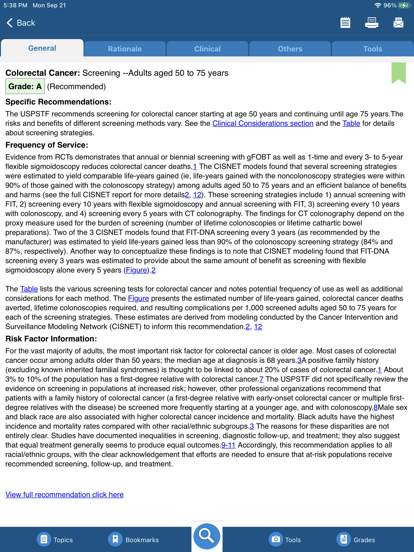 USPSTF Prevention TaskForce screenshot