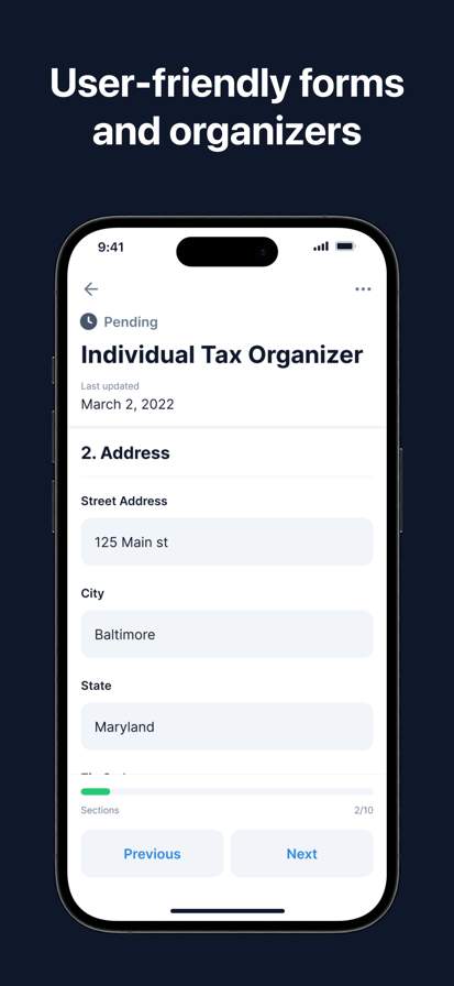 taxdome-client-portal screenshot