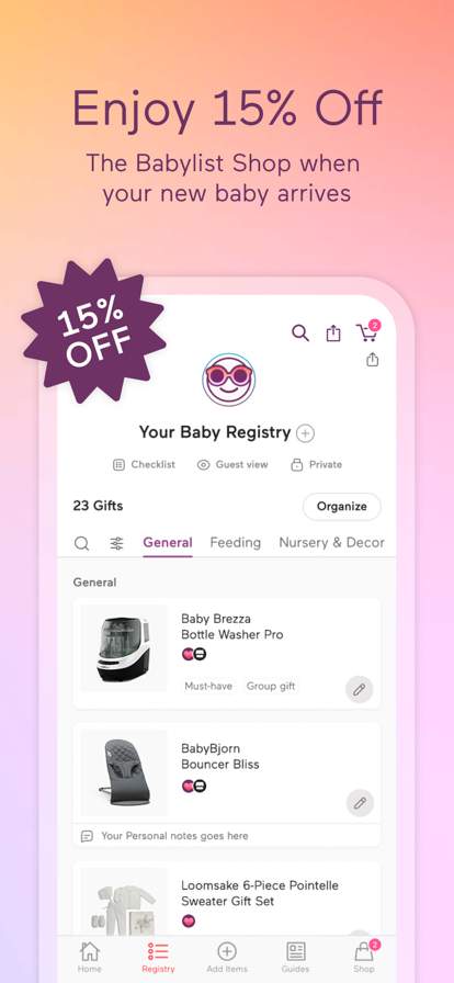 babylist-baby-registry screenshot