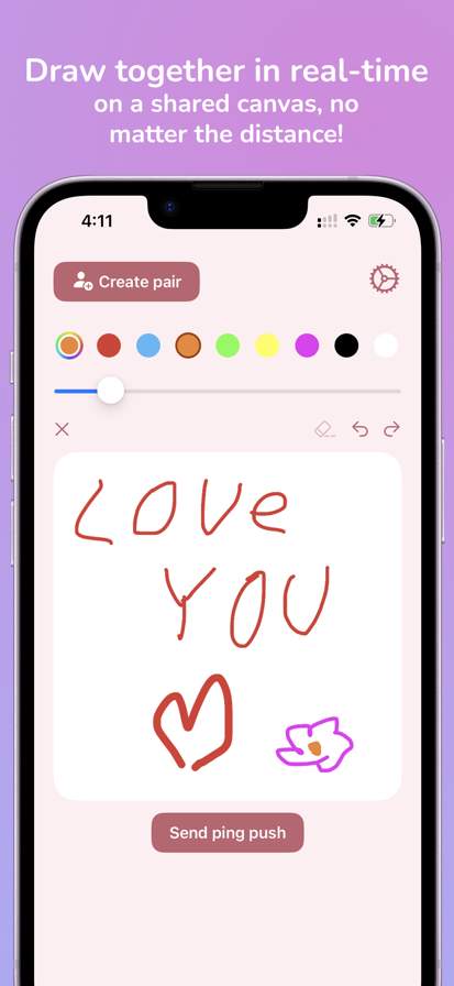 Paint Love - widget for couple screenshot