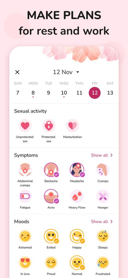 Period Tracker and Calendar screenshot