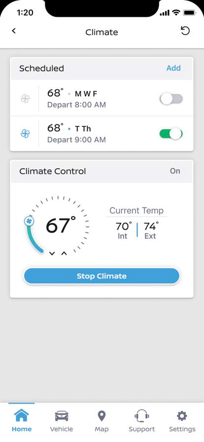 MyNISSAN® screenshot