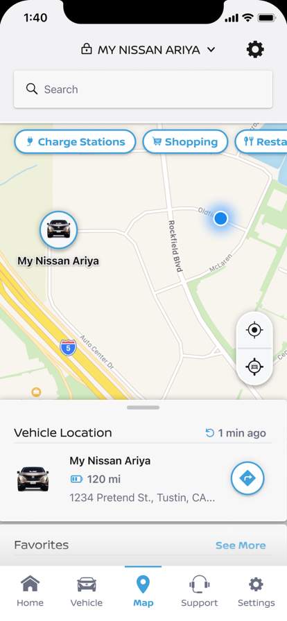 MyNISSAN® screenshot