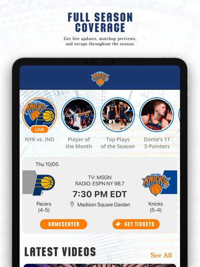 new-york-knicks-official-app screenshot