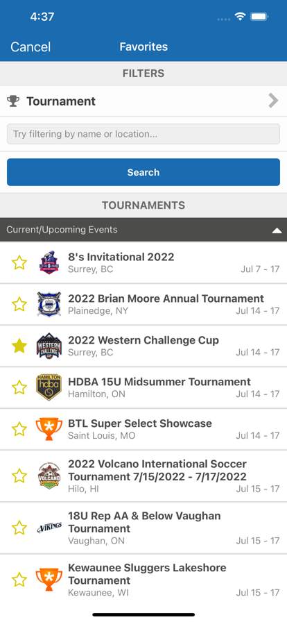 TeamSnap Tournaments screenshot