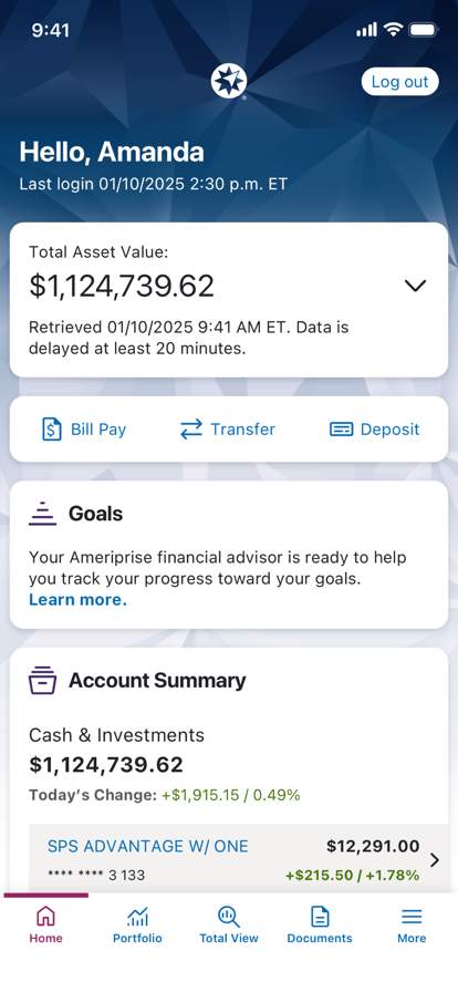 Ameriprise Financial screenshot