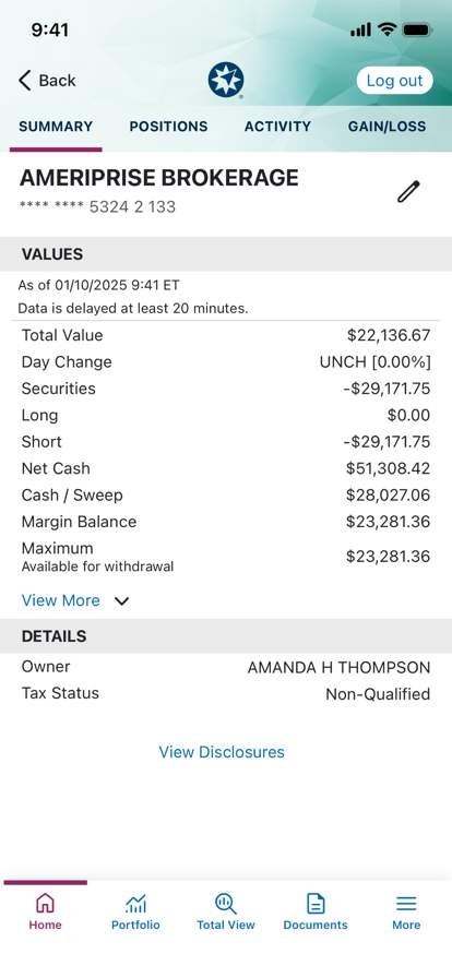 Ameriprise Financial screenshot