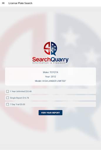 License Plate Lookup screenshot