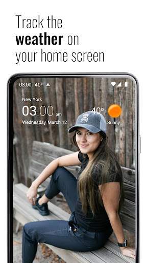 Transparent clock and weather screenshot