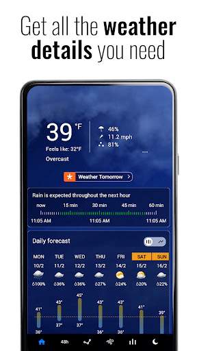 Transparent clock and weather screenshot