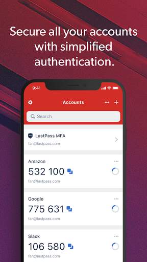 LastPass Authenticator screenshot