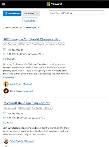 Microsoft Ignite screenshot