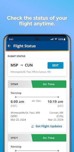 Sun Country Airlines screenshot