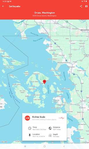 My Earthquake Alerts - Map screenshot