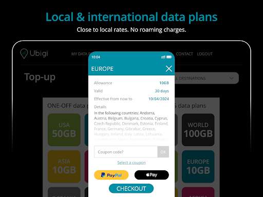 Ubigi: Travel eSIM & data plan screenshot