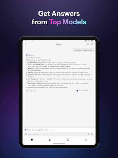 Monica AI: Deep Chat & Search screenshot