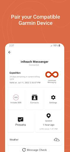 Garmin Messenger™ screenshot