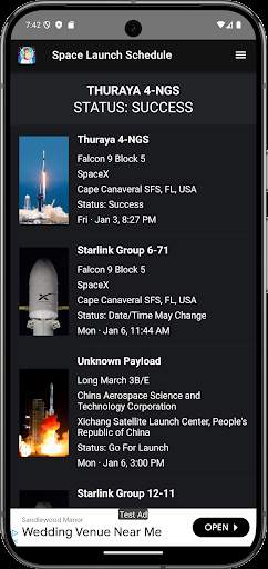 space-launch-schedule screenshot