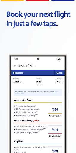 Southwest Airlines screenshot